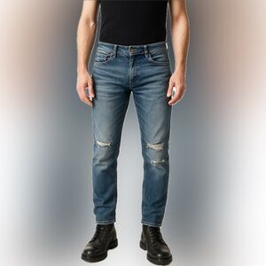 Diesel Men’s Thommer Slim Skinny Jeans Blue Distressed 31x32